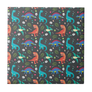Dinosaur Seamless Pattern, Dinosaur Seamless Patte Ceramic Tile