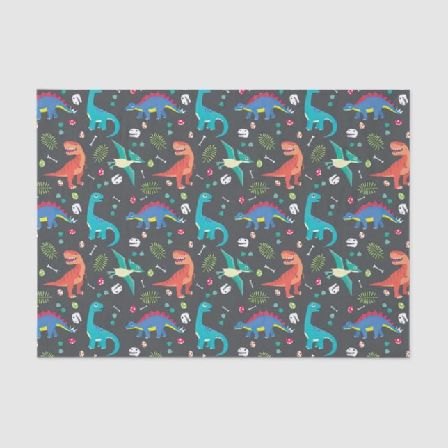 Dinosaur Seamless Pattern, Dinosaur Seamless Patte Tissue Paper (Front)