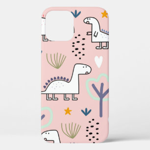 Dinosaur seamless pattern, vintage illustration wi iPhone 12 case