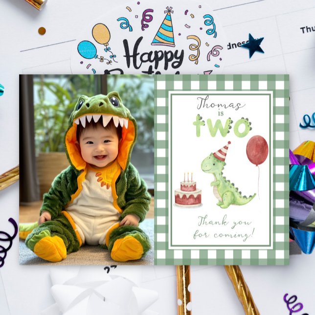 Dinosaur Second Birthday thank You (Creator Uploaded)