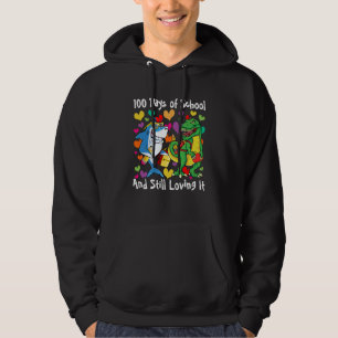 Dinosaur & Shark 100 Days of School And Still Lovi Hoodie