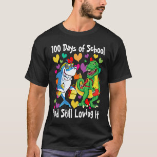 Dinosaur & Shark 100 Days of School And Still Lovi T-Shirt