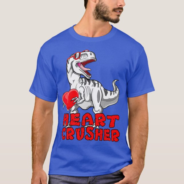 Dinosaur Shirt Valentines Day Heart Crusher T (Front)