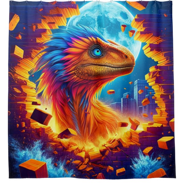 Dinosaur Shower Curtain (Front)