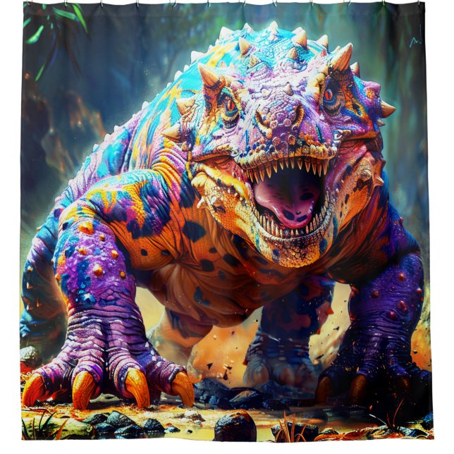 Dinosaur Shower Curtain (Front)