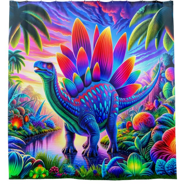 Dinosaur Shower Curtain (Front)
