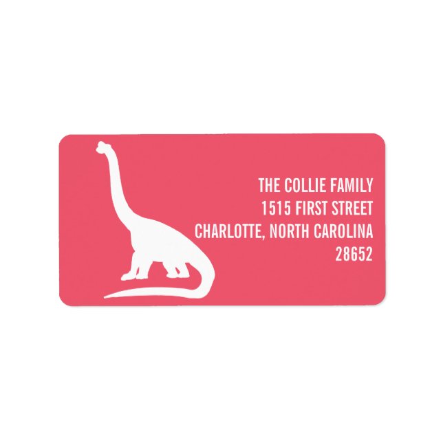 Dinosaur Silhouette Address Label (Front)