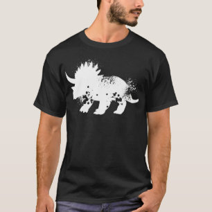 Dinosaur Silhouette Dino Graphic Boy Triceratops T-Shirt