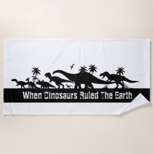 Dinosaur Silhouettes Beach Towel
