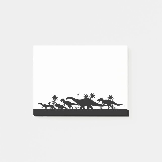 Dinosaur Silhouettes Post-it Notes (Front)