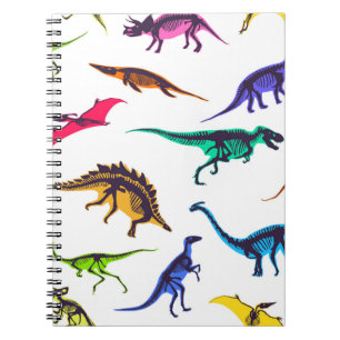 Dinosaur silhouettes: vintage sketch pattern. notebook
