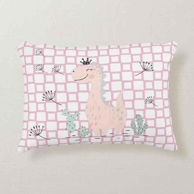 Dinosaur Simple Scandinavian Child Design  Decorative Cushion (Front)