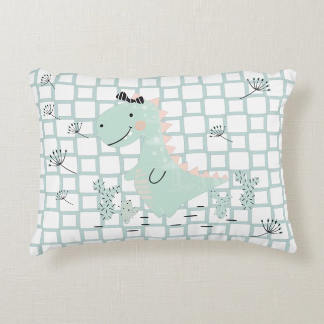 Dinosaur Simple Scandinavian Child Design  Decorative Cushion (Front)