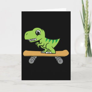 Dinosaur Skateboarding Cute Skateboard Dinosaur  Card
