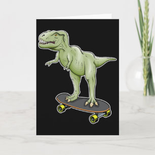 Dinosaur Skateboarding T-rex Dino Dinosaur  Card