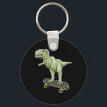 Dinosaur Skateboarding T-rex Dino Dinosaur  Key Ring<br><div class="desc">Dinosaur Skateboarding T-rex Dino Dinosaur</div>