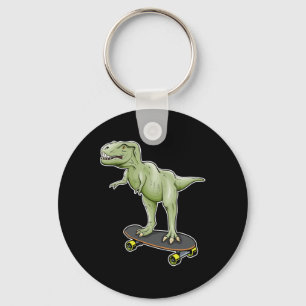 Dinosaur Skateboarding T-rex Dino Dinosaur  Key Ring
