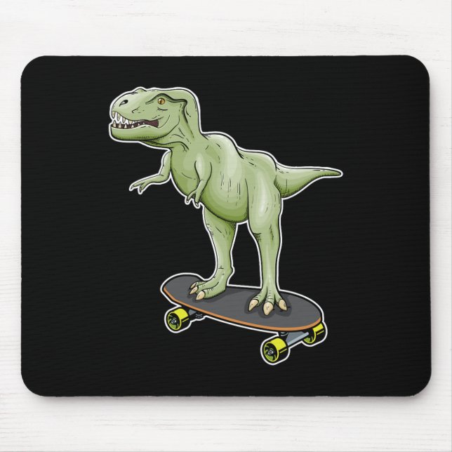 Dinosaur Skateboarding T-rex Dino Dinosaur  Mouse Pad (Front)