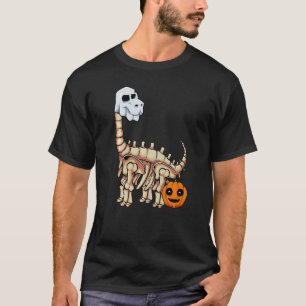Dinosaur Skeleton Ghost Lazy Halloween Costume Bro T-Shirt
