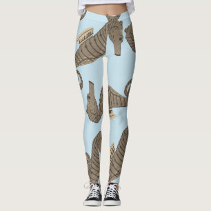 Dinosaur skeleton, grunge seamless pattern. leggings