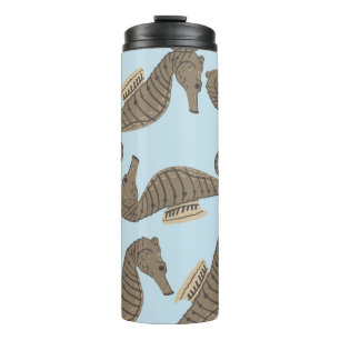 Dinosaur skeleton, grunge seamless pattern. thermal tumbler