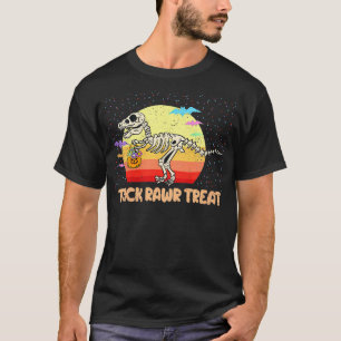 Dinosaur Skeleton Halloween Funny Trick Or Treat T-Shirt