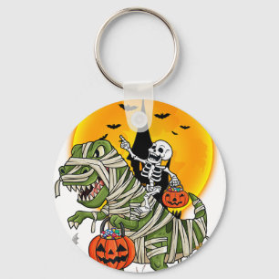 dinosaur skeleton halloween key ring