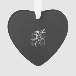 Dinosaur Skeleton Halloween Pumpkin Graveyard Desi Ornament
