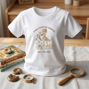 Dinosaur Skeleton Paleontologist Boy 4th Birthday Toddler T-Shirt