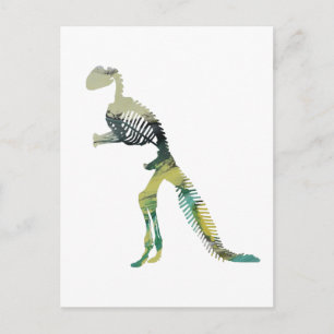dinosaur skeleton postcard