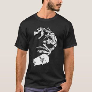 dinosaur skeleton Skateboard cool skater birthday T-Shirt