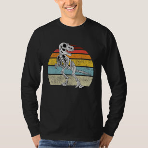 Dinosaur Skeleton T Rex Bones Dino Fossil Retro St T-Shirt