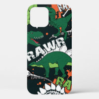 Dinosaur skeleton. Vintage grunge pattern