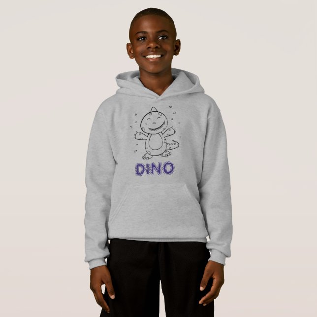 Dinosaur - Sketched Animal - Black, Grey & Purple (Front Full)