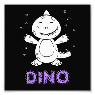 Dinosaur - Sketched Art Animal in Black & White Photo Print