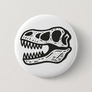 Dinosaur Skull 6 Cm Round Badge