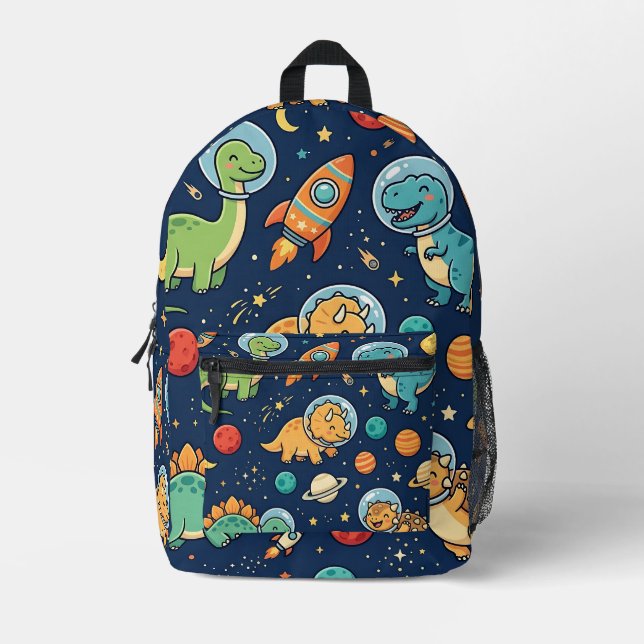 Dinosaur Space Astronaut Backpack - Kids Pattern (Front)