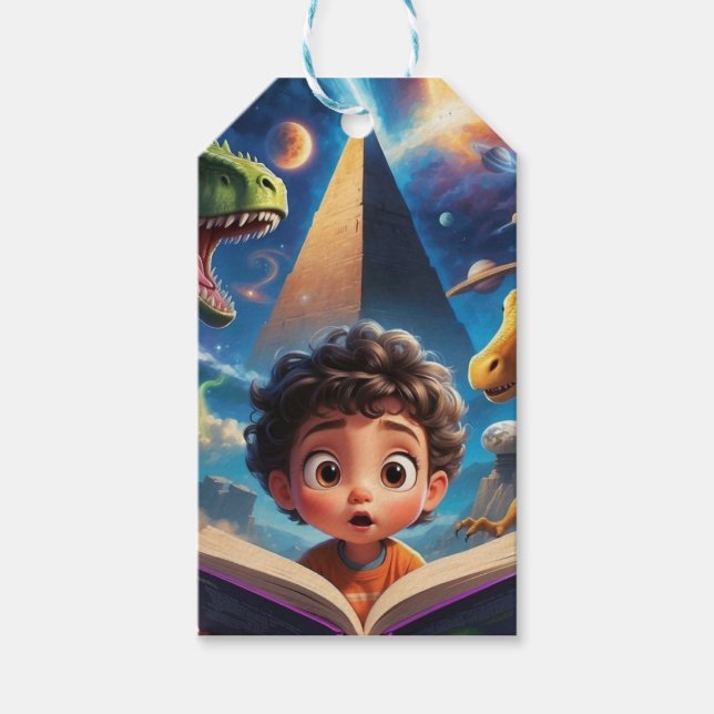 Dinosaur Space Gift Tags (Front)