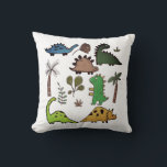 Dinosaur Species Cartoon Nursery Child Pillow<br><div class="desc">Dinosaur Species Cartoon Nursery Child Pillow</div>