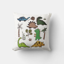 Dinosaur Species Cartoon Nursery Child Pillow