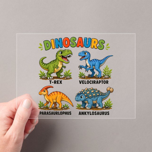 Dinosaur Species Learning for Kids Acrylic Invitations (Insitu (Handheld))