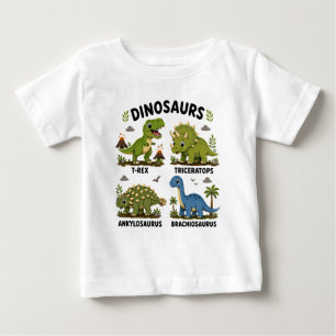 Dinosaur Species Learning for Kids Baby T-Shirt