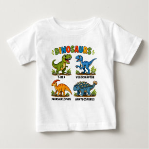 Dinosaur Species Learning for Kids Baby T-Shirt