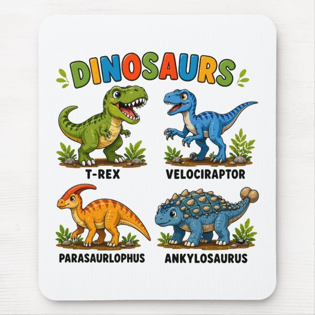 Dinosaur Species Learning for Kids Mouse Pad (Front)