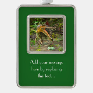 Dinosaur Spinosaurus Silver Plated Framed Ornament