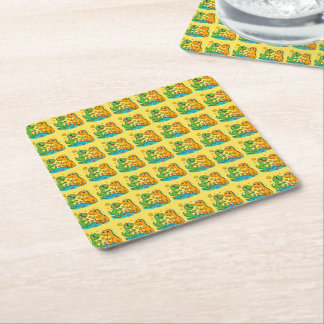 Dinosaur square paper coaster