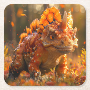 Dinosaur Square Paper Coaster