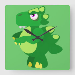 Dinosaur Square Wall Clock