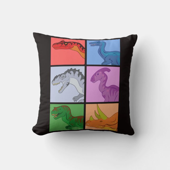 Dinosaur Squares Cushion (Front)