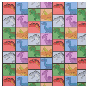 Dinosaur Squares Fabric